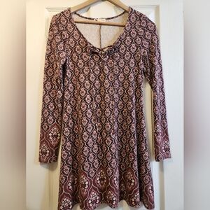 About A Girl Dress Purple Hippie Boho Size Small